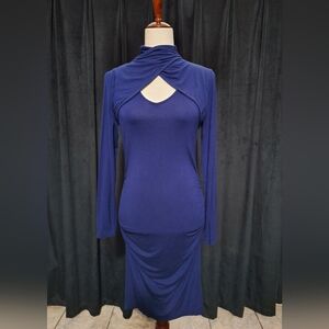 VENUS  Blue Long Sleeve Dress